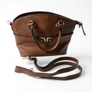 Bueno Bron Faux Leather Top Handle Purse Handbag tassel